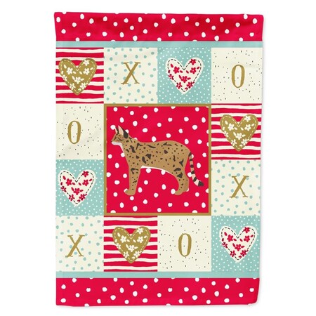 Carolines Treasures 28 x 0.01 x 40 in. Savannah No.2 Cat Love Canvas House Flag CK5696CHF